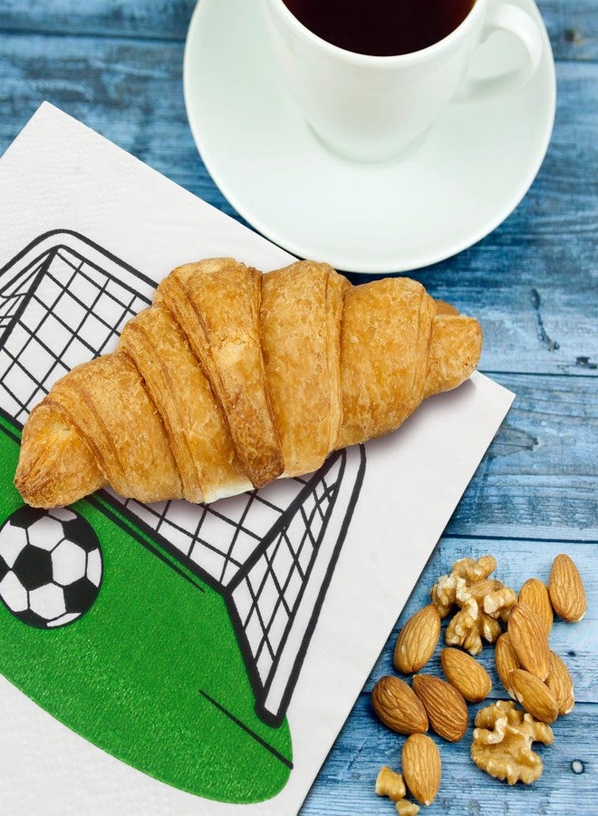 Pandecor 50 Pieces 5 inches Cocktail Napkins for Soccer and Football Birthday Party - Image 4