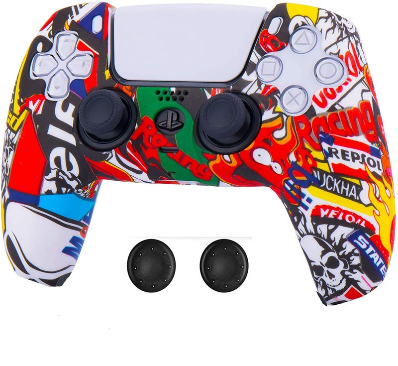 New World for PS5 Controller Silicone Cover Case, Skin Anti Slip Protective Case Sleeve for PS5 Dual-Sense Controller with Thumbgrips Free - Image 1