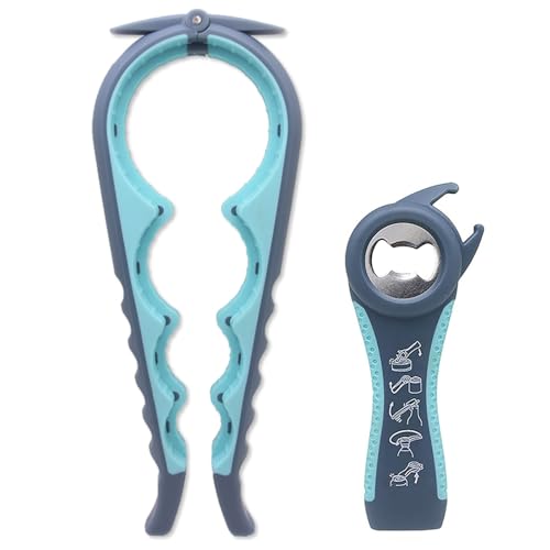 Bottle Opener for Arthritic HandJar Opener for Old People Children Women Those with Weak HandsMultifunctional Kitchen Gadgets 02Blue