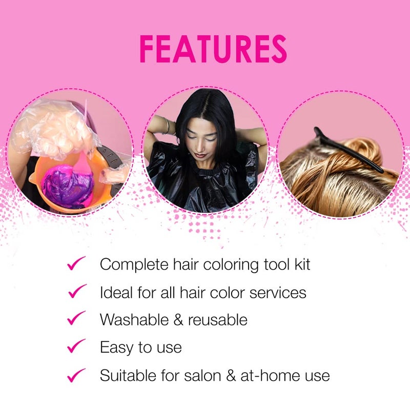 Punky Colour Hair Bleach Kit - Hair Dye Kit with Dye Bowl, Color Brush, Gloves & Clips, Coloring & Bleaching Accessories - Image 4