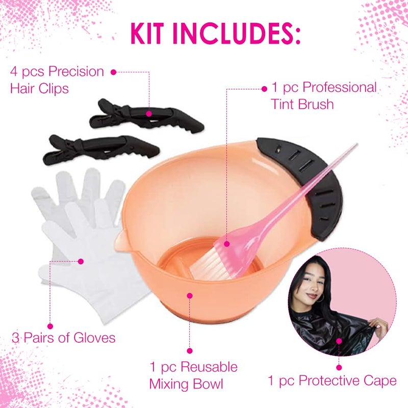 Punky Colour Hair Bleach Kit - Hair Dye Kit with Dye Bowl, Color Brush, Gloves & Clips, Coloring & Bleaching Accessories - Image 5