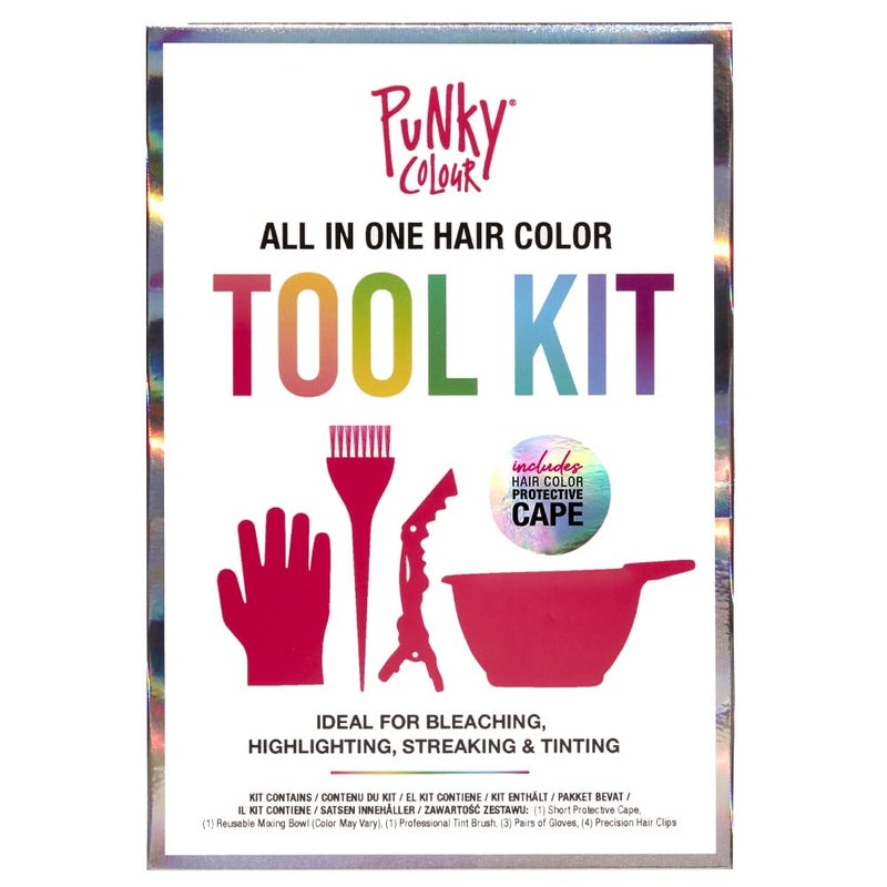 Punky Colour Hair Bleach Kit - Hair Dye Kit with Dye Bowl, Color Brush, Gloves & Clips, Coloring & Bleaching Accessories - Image 1