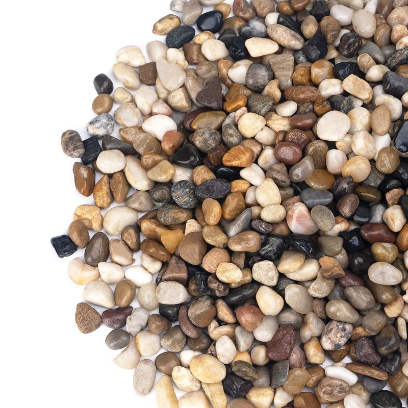 Pulovin 5 lbs Pebbles for Indoor Plants, Succulent, Bamboo, Vase, 3/8" Plant Rocks for Pots Indoor, Small River Rocks Decorative Pea Gravel, Highly Polished - Image 1