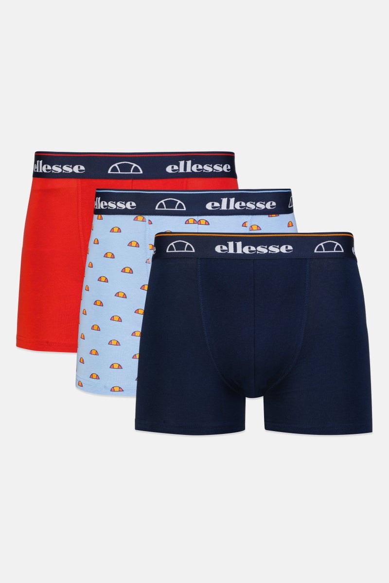 Ellesse Men 3 Pieces Brand Logo Trunks, Multicolor - Image 1