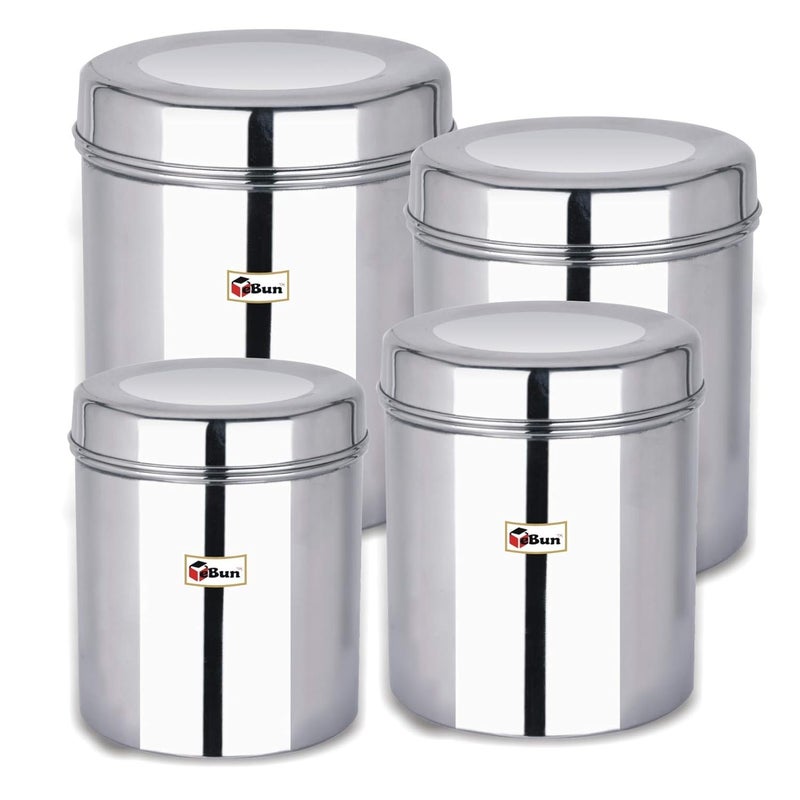 Ebun Stainless Steel Containers For Kitchen Storage 25 Kgs To 5 Kgs Steel Dabba Set For Kitchen Combo of 4 Dabba - Image 4