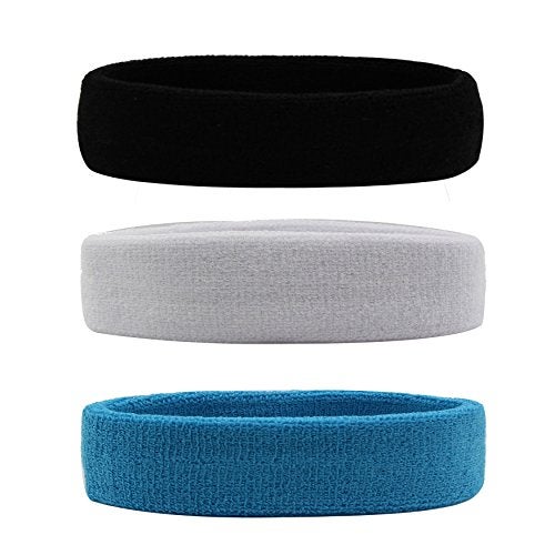 HANERDUN Sports Sweatbands Headbands Breathable Terry Cloth Sweat Head Bands for Men and Women Running Work Out Yoga Exercise Tennis - Image 1