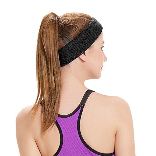 HANERDUN Sports Sweatbands Headbands Breathable Terry Cloth Sweat Head Bands for Men and Women Running Work Out Yoga Exercise Tennis - Image 3
