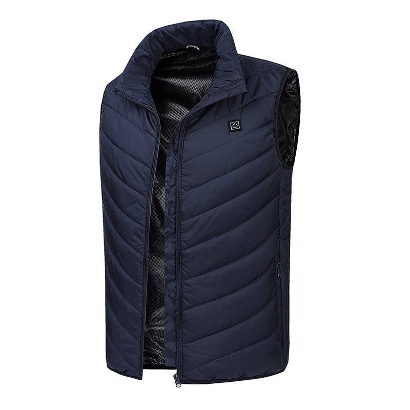 District Two Four Nine Electric Solid Color Vest Men'S Intelligent Constant Temperature Heating Vest Heating Clothes Cotton Clothes Warm Clothes - Image 4