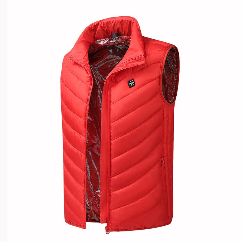 District Two Four Nine Electric Solid Color Vest Men'S Intelligent Constant Temperature Heating Vest Heating Clothes Cotton Clothes Warm Clothes - Image 2