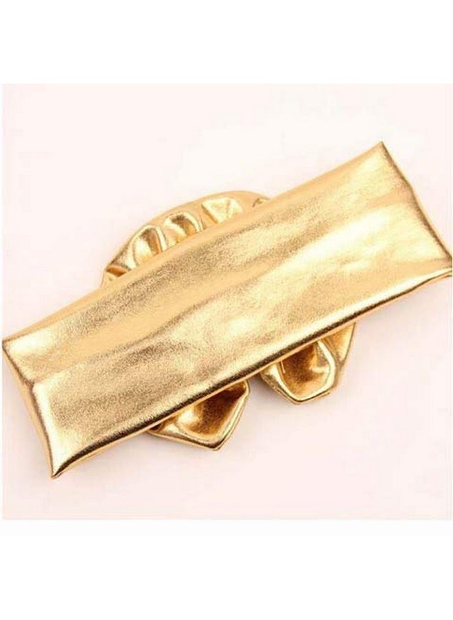 JustMyDress - Baby Girls Bronzing Gilding Headband Floppy Metallic Messy Big Bows Headwrap Ja61 (Golden) - Image 1