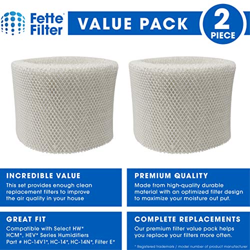 Fette Filter - Premium Material Humidifier Wicking Filters Compatible with Honeywell HC-14 Replacement Humidifier Filter E HC-14V1, HC-14, HC-14N. (Pack of 2) - Image 2