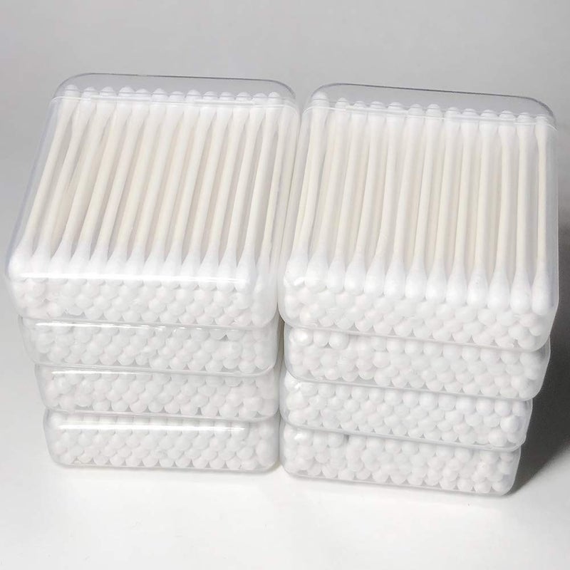 CGR 400pcs Organic cotton Swabs, 100% Cotton Double-Tipped, White Paper Sticks(compostable), Travel Pack(8 Pack of 50 Swabs Total) (400) - Image 5