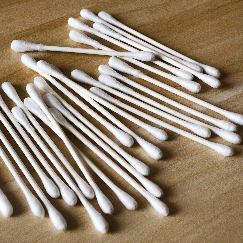 CGR 400pcs Organic cotton Swabs, 100% Cotton Double-Tipped, White Paper Sticks(compostable), Travel Pack(8 Pack of 50 Swabs Total) (400) - Image 2