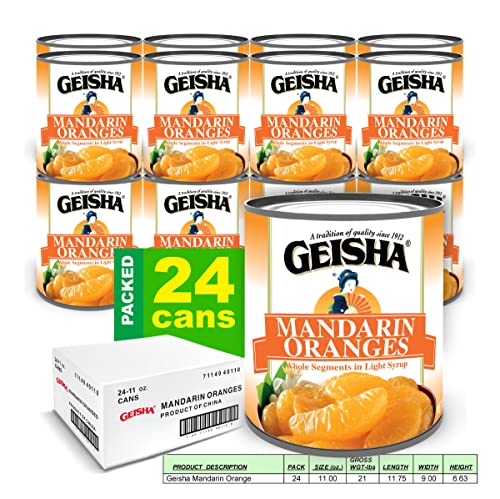GEISHA Mandarin Oranges in Lite Syrup 11 OZ. (Pack of 24), Mandarin Orange | Kosher Certified － No Saturate & Trans Fat － Gluten Free - Image 4