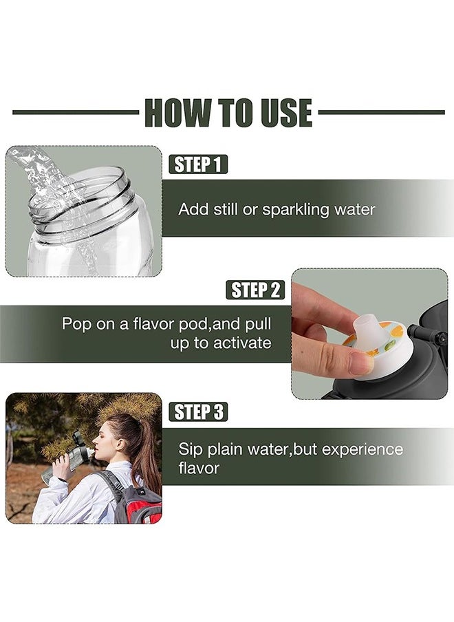 Generic - Air Water Up Bottle, 650ML Scent Water Bottle with Air Water Flavour Pod,Leak Proof Sports Water Cup with Straw, Suitable for Outdoor Sports - Image 1