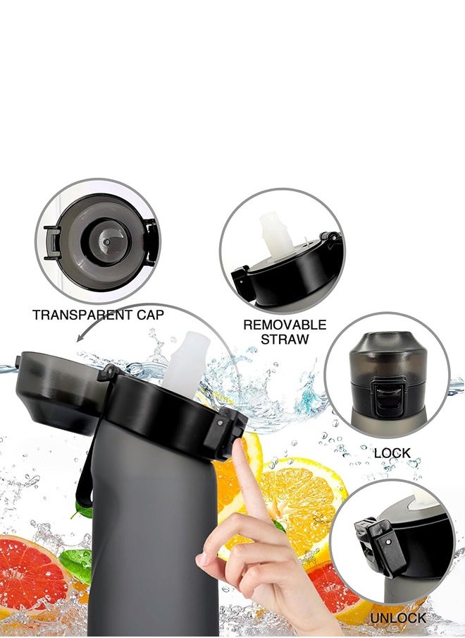 Generic - Air Water Up Bottle, 650ML Scent Water Bottle with Air Water Flavour Pod,Leak Proof Sports Water Cup with Straw, Suitable for Outdoor Sports - Image 1