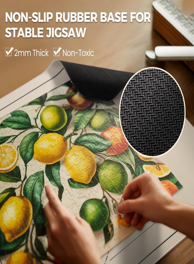 ropoda 1500 Pieces 46" x 26 "Puzzle Mat Roll Up, Puzzle Saver with 4 Large Sorting Trays & Travel Storage Bag, Portable Rollup Puzzles Keeper (White) - Image 4