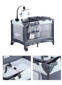 MaBaby Portable Baby Nursery Center Baby Playard, Foldable Baby Crib with Changing Table  - Image 1