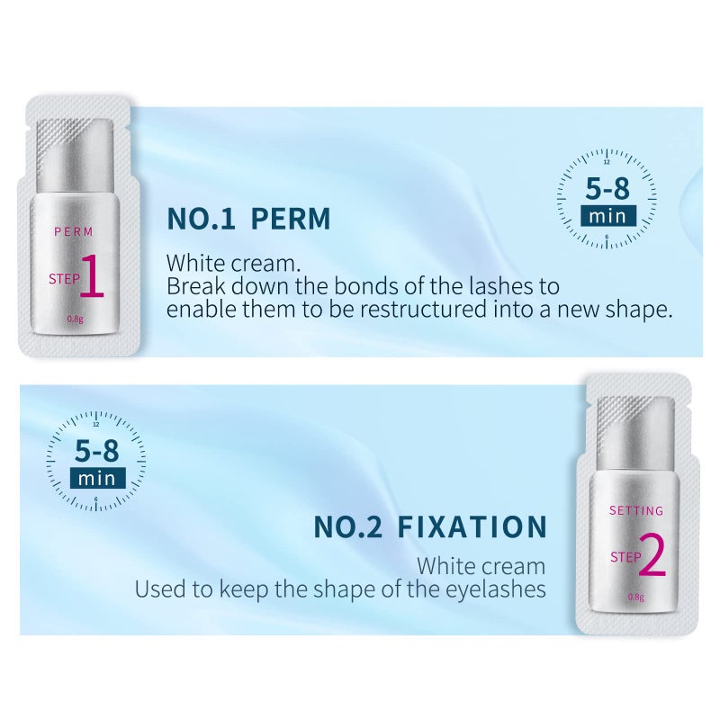 ICONSIGN Fast Perm Lash Lift Kit Eyelash Perm Kit Perm&Setting Lotion (Quantity: 2Ã—5 Packs) - Image 3