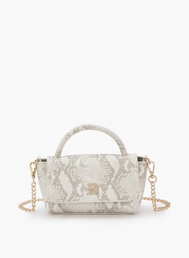 Flora Bella By Shoexpress FLORA BELLA SNAKE PU BAG WITH DETACHABLE SHOULDER STRAP Ramadan Collection - Image 1