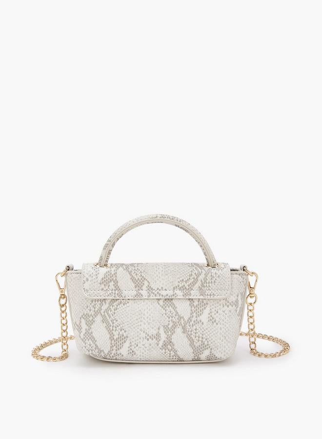 Flora Bella By Shoexpress FLORA BELLA SNAKE PU BAG WITH DETACHABLE SHOULDER STRAP Ramadan Collection - Image 5