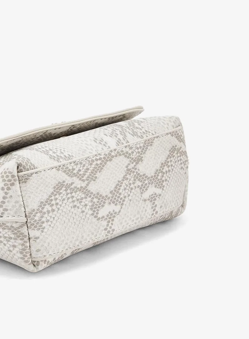Flora Bella By Shoexpress GREY SNAKE PU BAG WITH DETACHABLE SHOULDER STRAP for Women | Best Price UAE