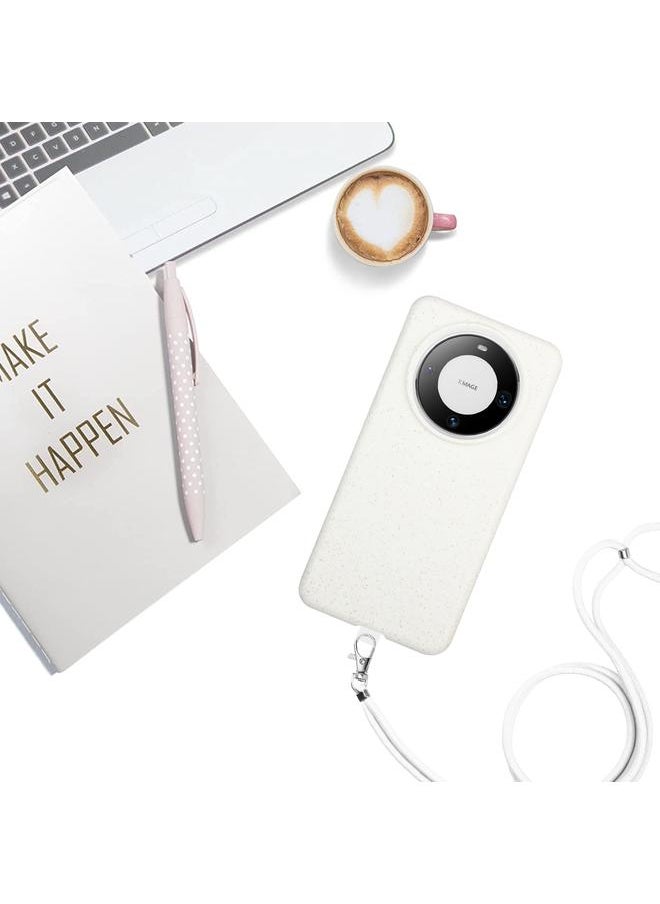 Green Tiger - Case For Huawei Mate 60 Wheat MagSafe Magnetic Straw Material + TPU Phone Case with Lanyard - Image 1