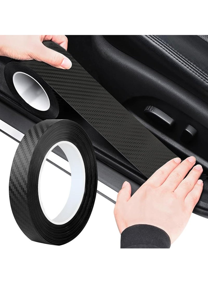 أوزيغالور واقي حافة باب السيارة، واقي عتبة الباب المضاد للخدوش، حافة لاصقة شفافة (1.2 بوصة × 32.8 قدم، أسود) - Image 1