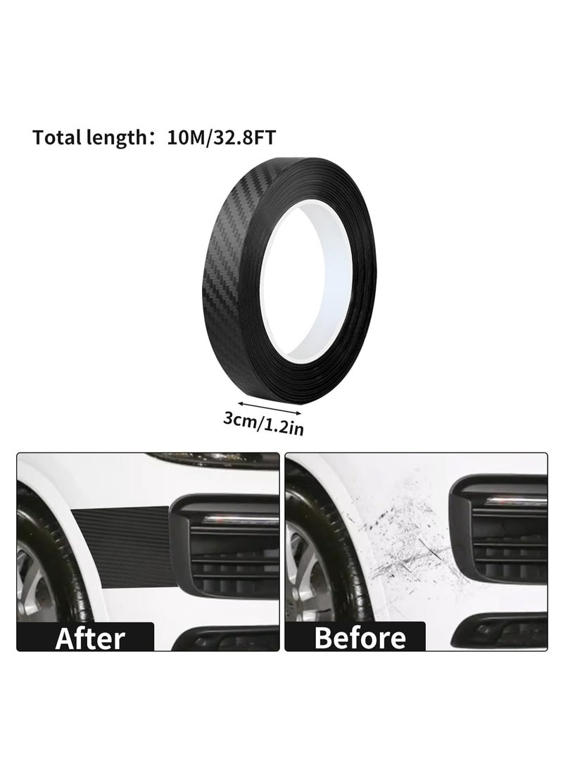 أوزيغالور واقي حافة باب السيارة، واقي عتبة الباب المضاد للخدوش، حافة لاصقة شفافة (1.2 بوصة × 32.8 قدم، أسود) - Image 2