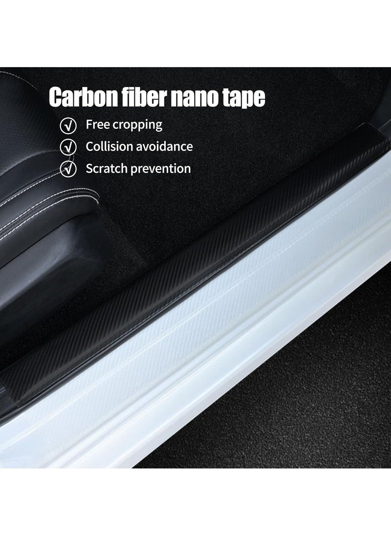 أوزيغالور واقي حافة باب السيارة، واقي عتبة الباب المضاد للخدوش، حافة لاصقة شفافة (1.2 بوصة × 32.8 قدم، أسود) - Image 4
