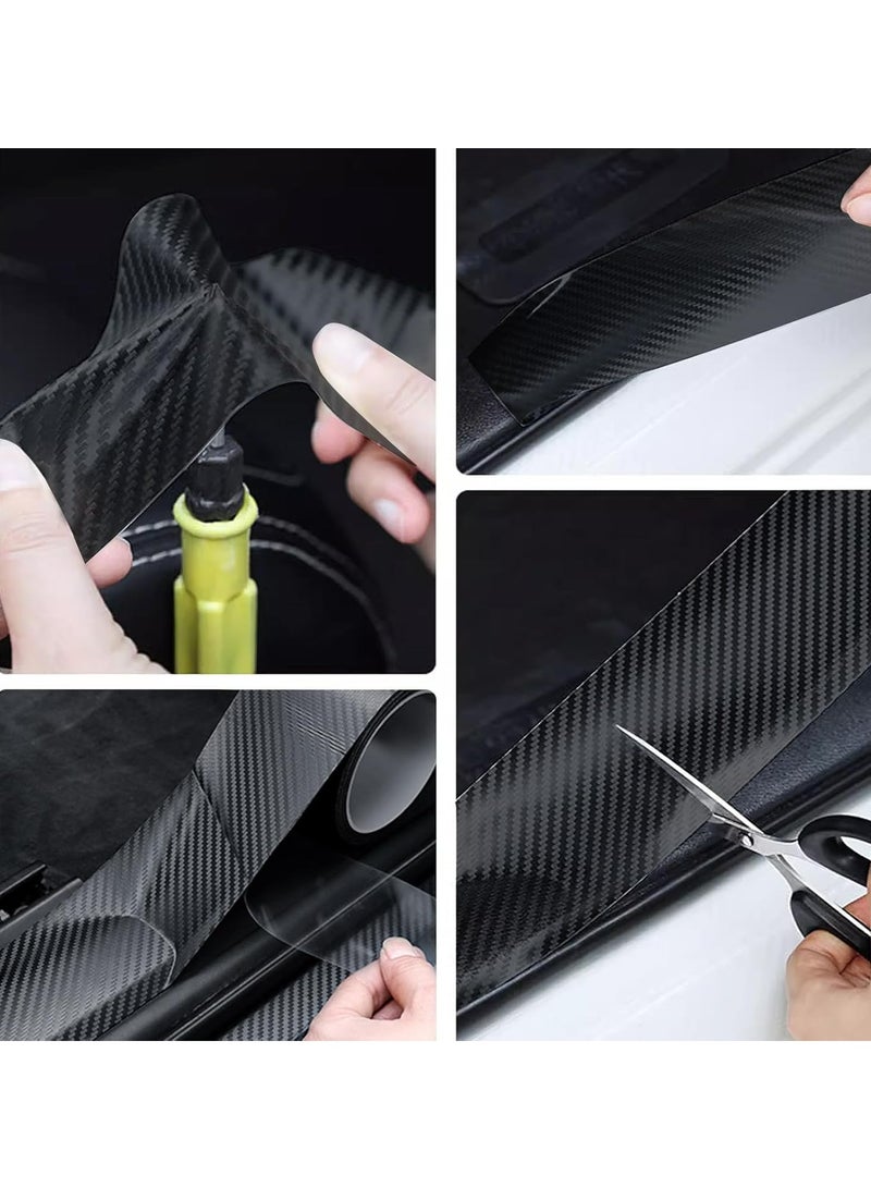 أوزيغالور واقي حافة باب السيارة، واقي عتبة الباب المضاد للخدوش، حافة لاصقة شفافة (1.2 بوصة × 32.8 قدم، أسود) - Image 5