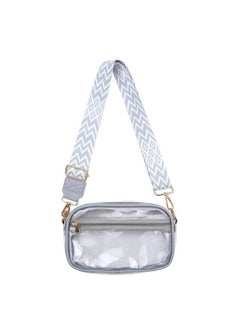 Generic Transparent PVC Crossbody Bag for Men Gray 