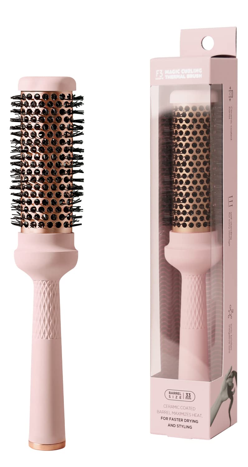 Round Brush 13 Inch Cut Drying TimeSelfStanding Round Quick Styling Brush Great Blowout Ceramic CoatedIonic Thermal BarrelBlowout Volume Wave Styler