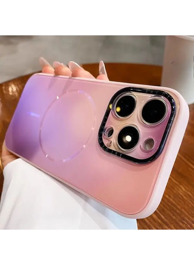 Gradient Purple Marble Pattern Magnetic Shockproof Case Compatible With iPhone 15 Pro Women Fashion Design - Image 5