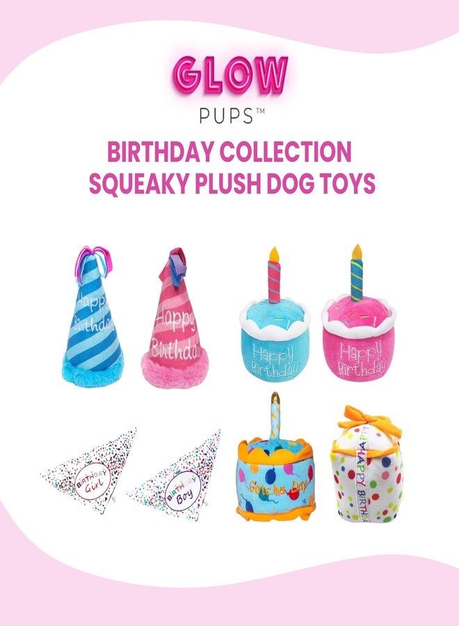 Glow Pups قبعة عيد ميلاد مضيئة للكلاب مع صفارة، قبعة عيد ميلاد زرقاء من القطن المخملي للكلاب، هدية عيد ميلاد مخططة ومرحة للكلاب الصغيرة والمتوسطة والكبيرة - أزرق - Image 5