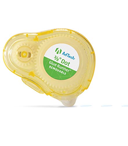 AdTech Removable Adhesive Dots Glue Runner, Clear .375" - 3 Pack - Image 1