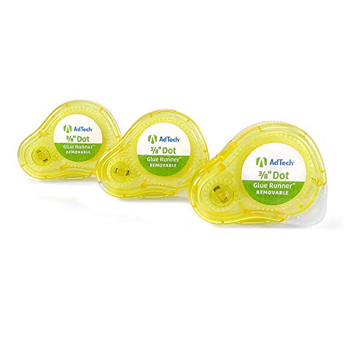 AdTech Removable Adhesive Dots Glue Runner, Clear .375" - 3 Pack - Image 2