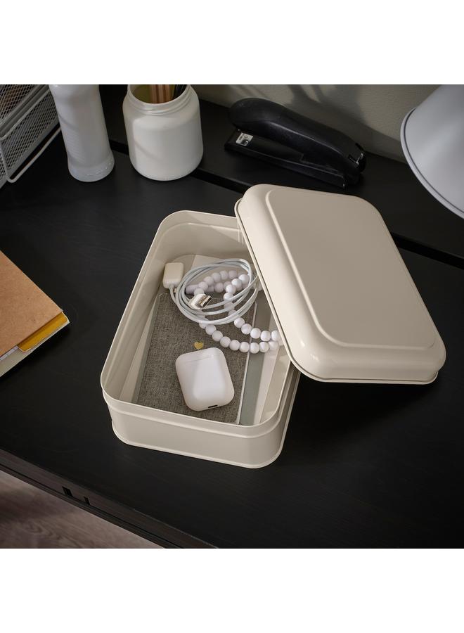 erorex Storage Box With Lid, Light Beige, 22X16X8 Cm - Image 3