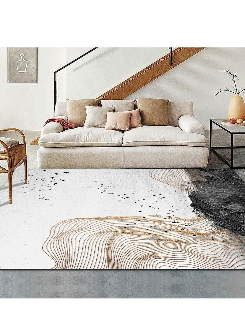 شاربدو سجادة مساحة كبيرة تجريدية بسيطة حديثة مقاومة للماء ومضادة للانزلاق ناعمة لغرفة المعيشة وغرفة النوم والمكتب واللوبي 200 * 300 سم - Image 2