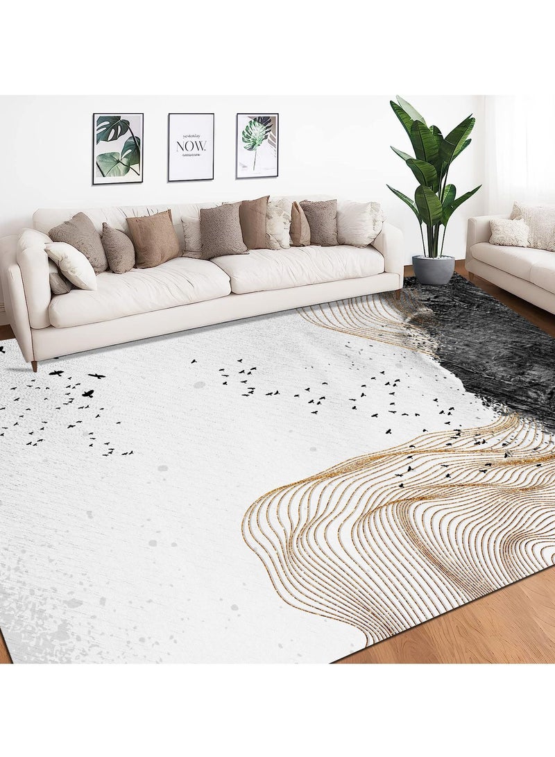 شاربدو سجادة مساحة كبيرة تجريدية بسيطة حديثة مقاومة للماء ومضادة للانزلاق ناعمة لغرفة المعيشة وغرفة النوم والمكتب واللوبي 200 * 300 سم - Image 4