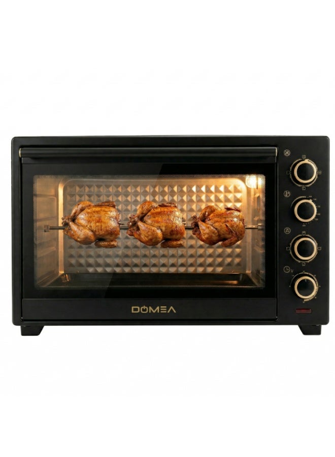 دوميا 60L Toaster Oven with Rotisserie & Convection, 2000W Electric Countertop Oven, 60-Minute Timer, Adjustable Temperature 100-250°C, Bake Tray & Wire Rack Included for Baking, Roasting & Grilling - Image 1