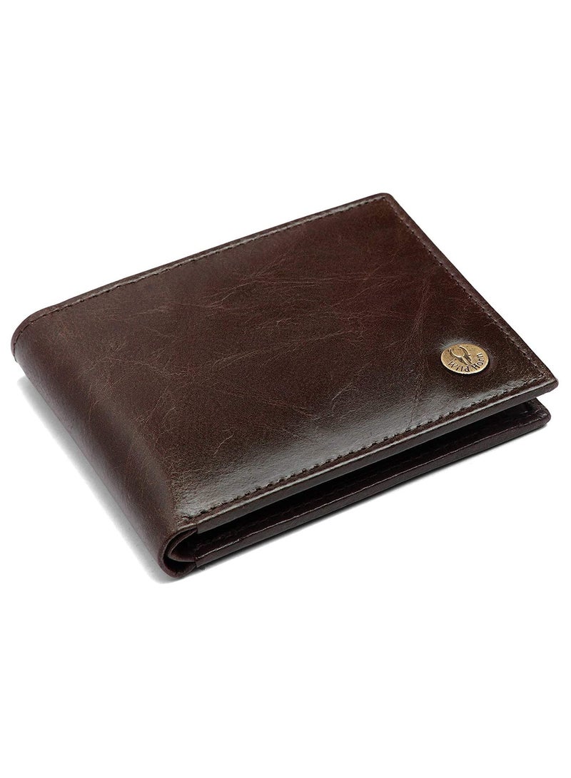 WildHorn Brown Leather Wallet for Men I Ultra Strong Stitching I 6 Card Slots I 2 Currency & 2 Secret Compartments I 1 Coin Pocket - Image 1