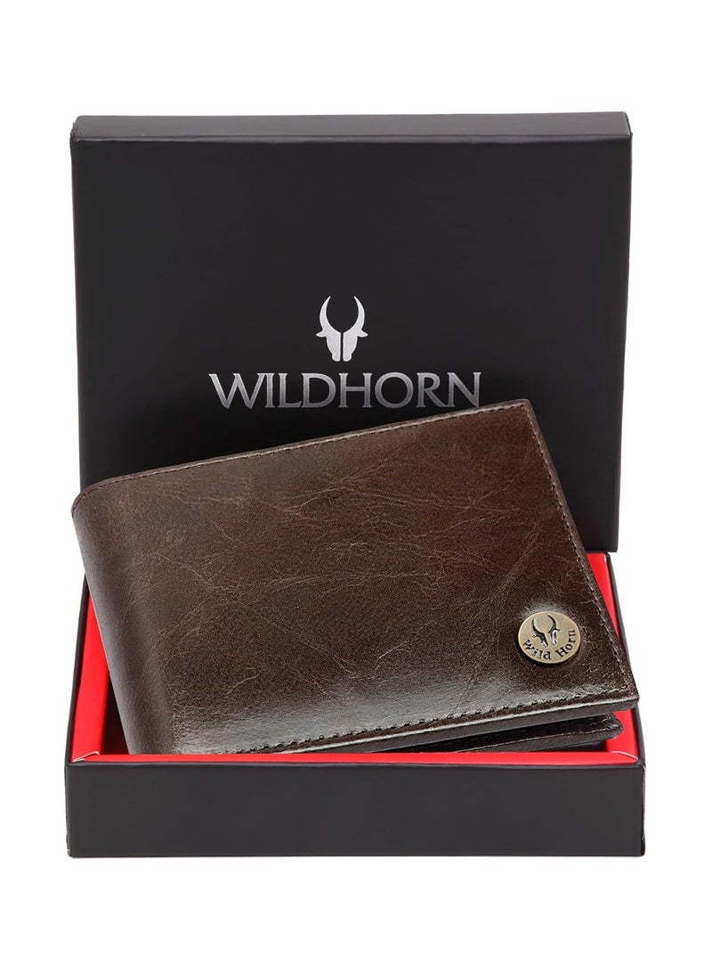 WildHorn Brown Leather Wallet for Men I Ultra Strong Stitching I 6 Card Slots I 2 Currency & 2 Secret Compartments I 1 Coin Pocket - Image 3