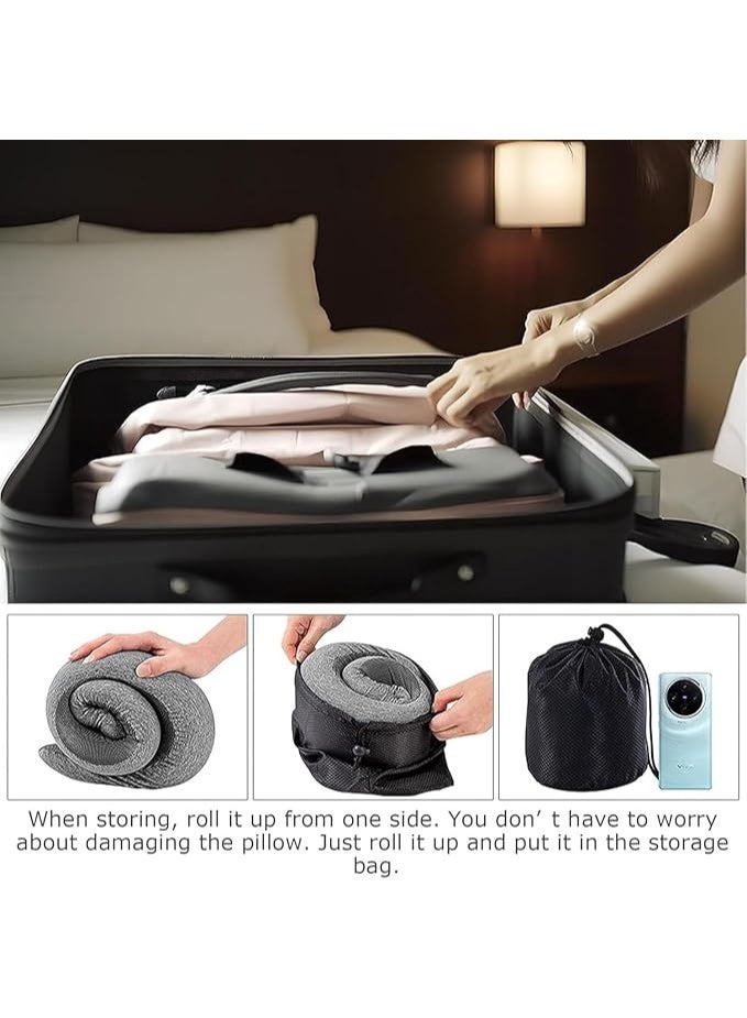 MIXSNOW New Flyhugz Neck Pillow, Wander Plus Travel Neck Pillow, Aircraft Memory Foam Travel Neck Pillow(Dark Gray) - Image 4