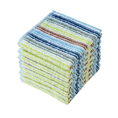 Oeleky Kitchen Dishcloths for Washing Dishes Ultra Absorbent Dish Rags Cotton Cleaning Cloths Pack of 8 12x12 Inches Mix1 12x12 inch