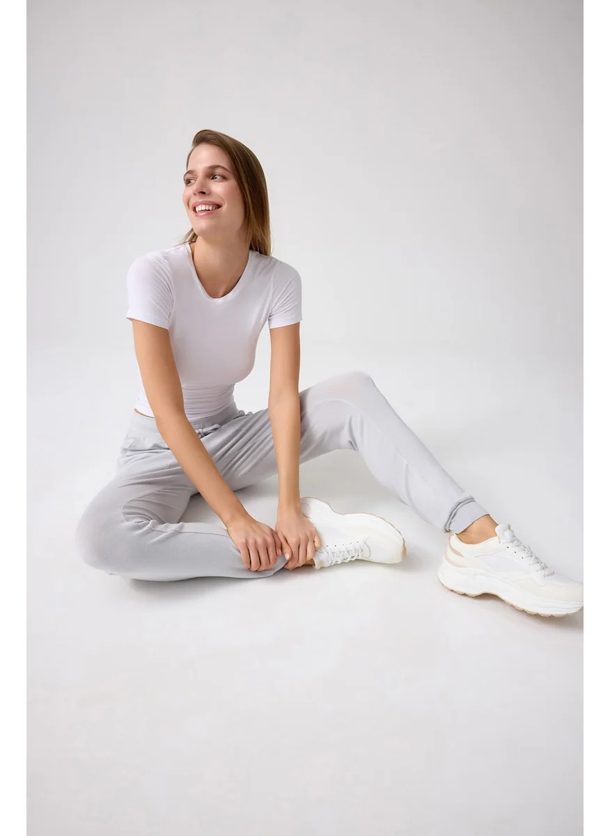 Los Ojos x Melodi Gray Thin Soft Textured Jogger Sweatpants Soho