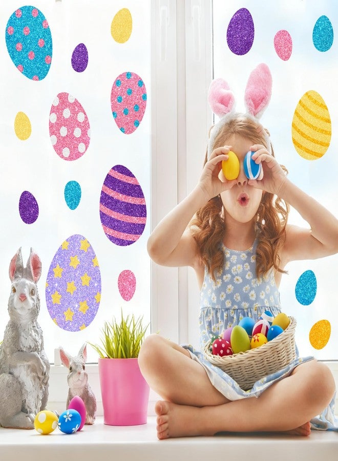 وولاين مجموعة ملصقات نوافذ لامعة من والين، 9 أوراق، لعيد الحب، عيد القديس باتريك، وعيد الفصح، بتصميمات على شكل قلب وبيضة برسيم، قابلة لإعادة الاستخدام، مضادة للصدمات، لتزيين النوافذ في حفلات الأعياد. - Image 4