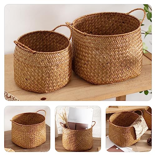 OSALADI Box Rustic Touch Basket for Storage Desktop Flower Arrangement Basket Storage Grocery Woven Seagrass Organizer s for Shelves Woven s for Storage - Image 5