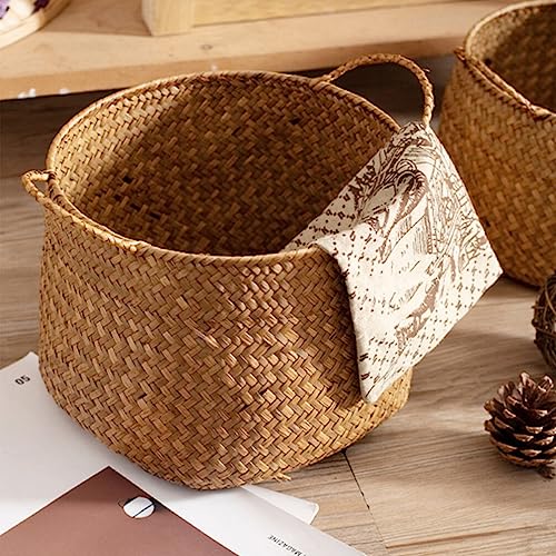 OSALADI Box Rustic Touch Basket for Storage Desktop Flower Arrangement Basket Storage Grocery Woven Seagrass Organizer s for Shelves Woven s for Storage - Image 3