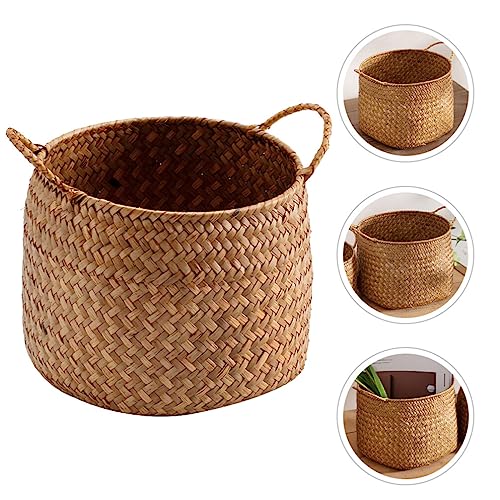 OSALADI Box Rustic Touch Basket for Storage Desktop Flower Arrangement Basket Storage Grocery Woven Seagrass Organizer s for Shelves Woven s for Storage - Image 4